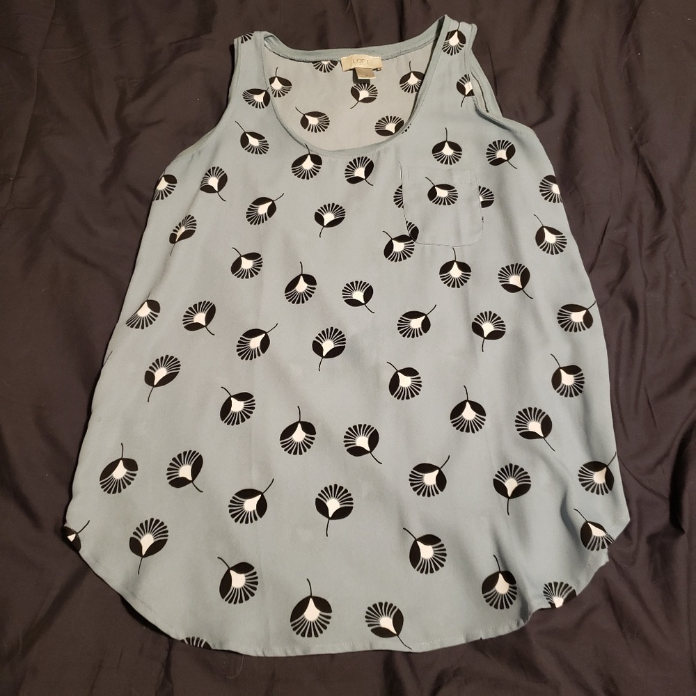 THE LOFT Powder blue chiffon tank